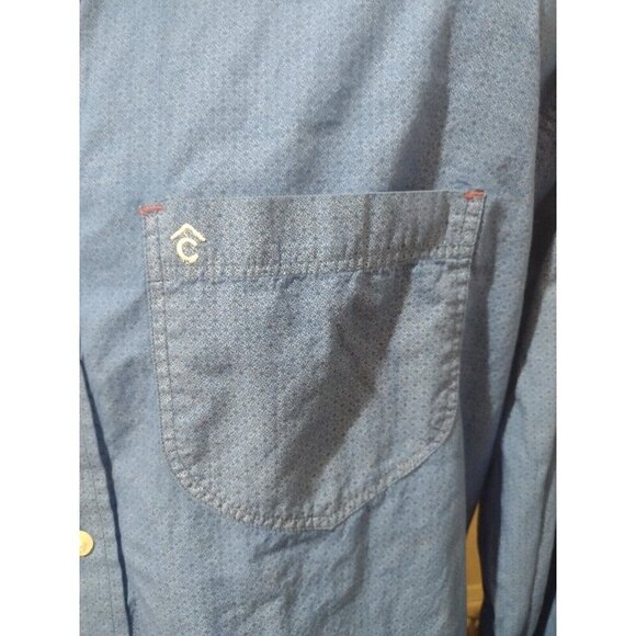 Rafter C Mens Button Down Shirt Blue All Over Print Golf Shirt Long Sleeve XL - Picture 3 of 14